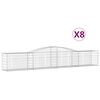 vidaXL Obl&uacute;kov&yacute; gabionov&yacute; k&ocirc;&scaron; 8 ks 400x50x60/80 cm pozinkovan&eacute; železo