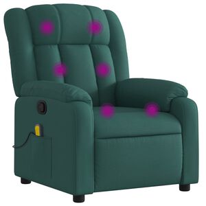 vidaXL Mas&aacute;žne kreslo s polohovac&iacute;m mechanizmom, tmavozelen&eacute;, l&aacute;tkov&eacute;