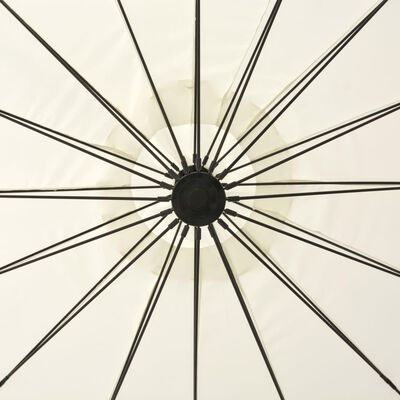 vidaXL Závesný slnečník, biely 3 m, hliníková tyč