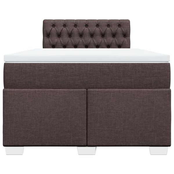 vidaXL Boxspring posteľ s matracom tmavohned&aacute; 120x190 cm l&aacute;tka