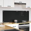 vidaXL Kuchynský backsplash Čierna 70 x 50 cm tvrdené sklo