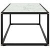 vidaXL Konferenčný stolík, čierny, biele mramorové sklo 100x50x35 cm