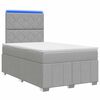 vidaXL LED boxspring posteľ s matracom Svetlosiv&aacute; 120 x 190 cm L&aacute;tka