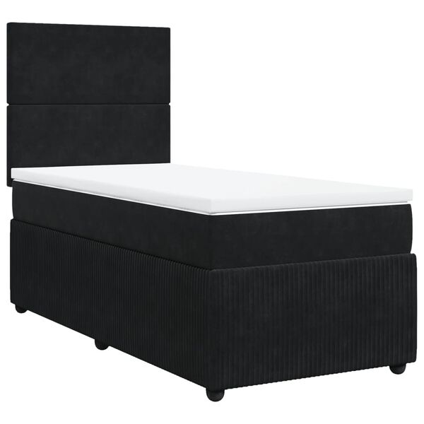 vidaXL Posteľn&yacute; r&aacute;m boxspring s matracom čierny 100x200 cm zamat