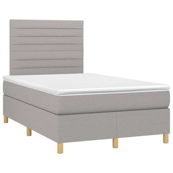 vidaXL Boxspring posteľ s matracom bledosiv&aacute; 120x200 cm l&aacute;tka