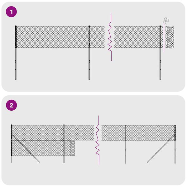 vidaXL Drôtený plot s pätkami antracitový 1,8x10 m