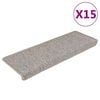 vidaXL Samolepiace n&aacute;&scaron;ľapy na schody Sisal 15 ks 65x21x4 cm strieborn&eacute;