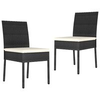 vidaXL Záhradné jedálenské stoličky 2 ks polyratanové čierne