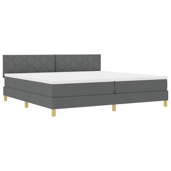 vidaXL Posteľ boxspring s matracom Tmavo &scaron;ed&aacute; 200 x 200 cm l&aacute;tka