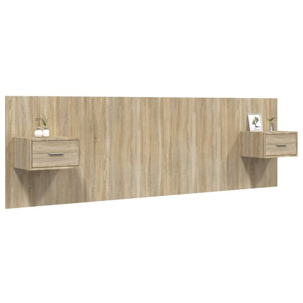 vidaXL Čelo postele so skrinkami dub sonoma spracovan&eacute; drevo