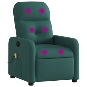 vidaXL Skl&aacute;pacie mas&aacute;žne kreslo tmavozelen&eacute; l&aacute;tka