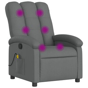 vidaXL Mas&aacute;žne kreslo s polohovac&iacute;m mechanizmom, tmavosiv&aacute; l&aacute;tka