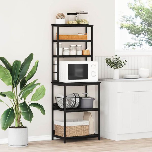 vidaXL Kuchynská polica Čierny dub 60 x 40 x 168 cm Kompozitné drevo