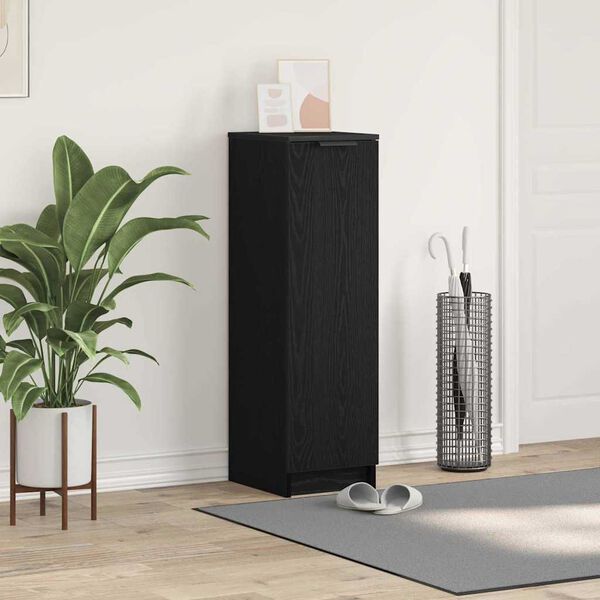 vidaXL Skriňa na top&aacute;nky s poličkou Čierny dub 29,5 x 35 x 101 cm