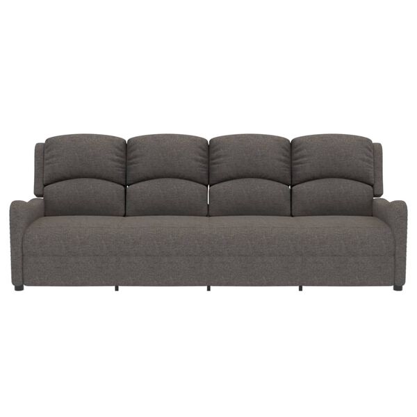 vidaXL 4-miestne sklápacie masážne kreslo, svetlosivé, látka