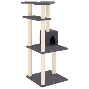 vidaXL &Scaron;krabadlo pre mačky so sisalov&yacute;mi stĺpikmi tmavosiv&eacute; 123 cm