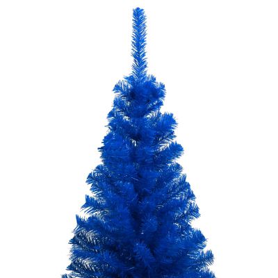 vidaXL Osvetlený umelý vianočný stromček+stojan, modrý 180 cm, PVC
