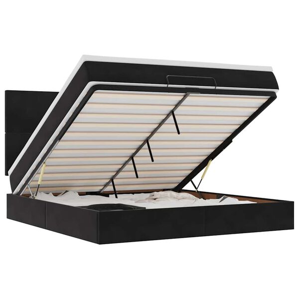 vidaXL Osmanský rám postele s matracmi čierna 160x200 cm zamat