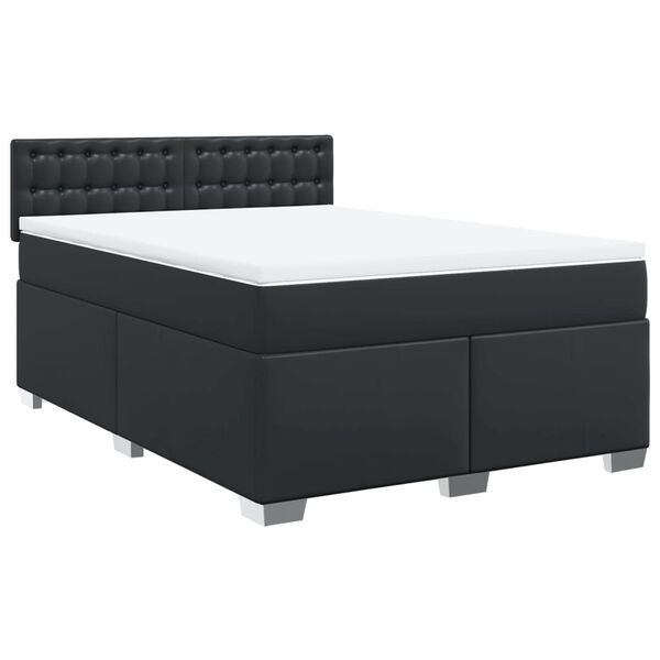 vidaXL Boxspring posteľ s matracom čierny 140x190 cm umelá koža