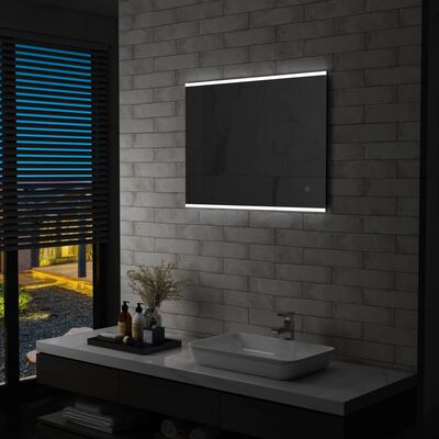 vidaXL Kúpeľňové LED nástenné zrkadlo s dotykovým snímačom 80x60 cm
