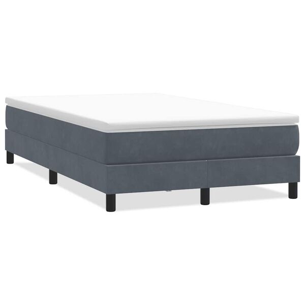 vidaXL Posteľný rám boxspring bez matracom tmavosivý 120x210 cm zamat