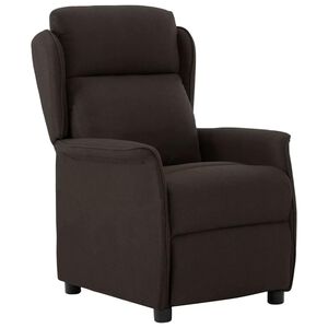 vidaXL Polohovacie kreslo Tmavohned&aacute; Polyester