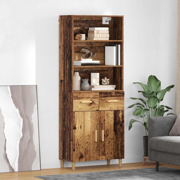 vidaXL Highboard Star&eacute; drevo 69,5 x 32,5 x 180 cm Kompozitn&eacute; drevo