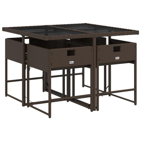 vidaXL 5-dielna z&aacute;hradn&aacute; jed&aacute;lensk&aacute; s&uacute;prava s vank&uacute;&scaron;mi hned&aacute; polyratan