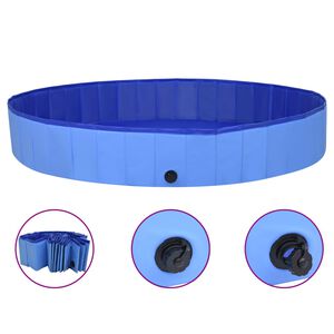 vidaXL Skladac&iacute; baz&eacute;n pre psov modr&yacute; 200x30 cm PVC