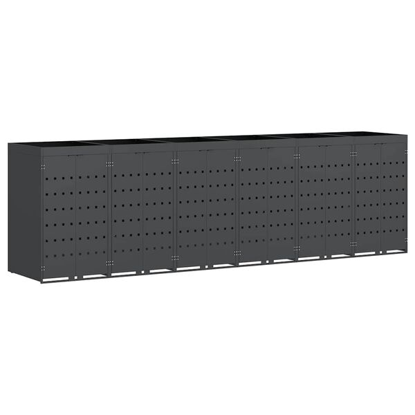 vidaXL &Uacute;ložisko na 6 ko&scaron;ov Wheelie Antracit 408 x 77,5 x 121,5 cm