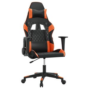 vidaXL Mas&aacute;žna hern&aacute; stolička čierna a oranžov&aacute; umel&aacute; koža