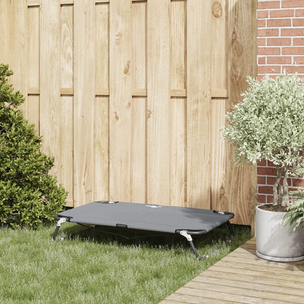 vidaXL Psia postel' Svetlosivá 90 x 55 x 18 cm Oceľ