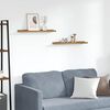 vidaXL Stenn&aacute; polica 2 pcs Hned&aacute; 60 x 9 x 3 cm Kompozitn&eacute; drevo