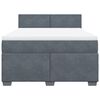 vidaXL Posteľn&yacute; r&aacute;m boxspring s matracom tmavosiv&yacute; 140x200 cm zamat