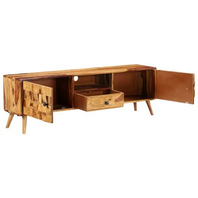 vidaXL TV stolík, sheeshamové drevo s medovým zakončením, 140x30x40 cm