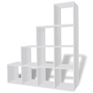 vidaXL Reg&aacute;l na knihy/policov&yacute; reg&aacute;l v tvare schodov 142 cm, biely