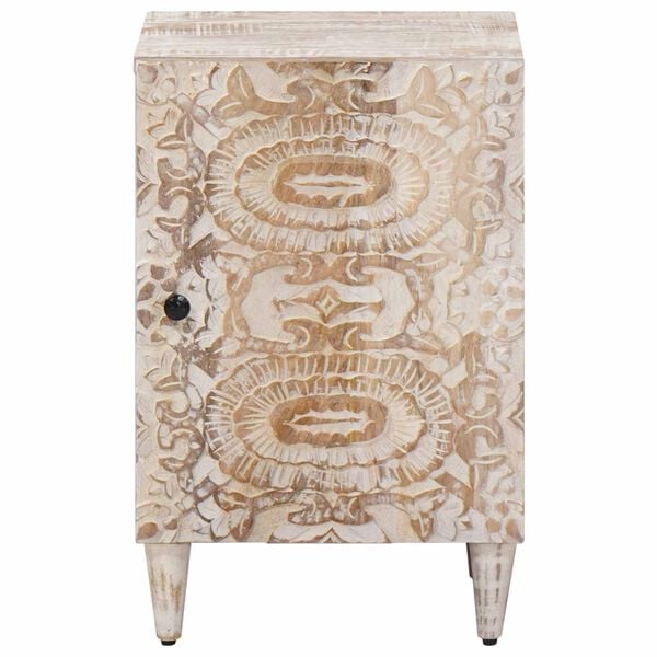 vidaXL K&uacute;peľňov&aacute; skriňa Biela 38 x 33,5 x 58 cm Mas&iacute;vne mango drevo