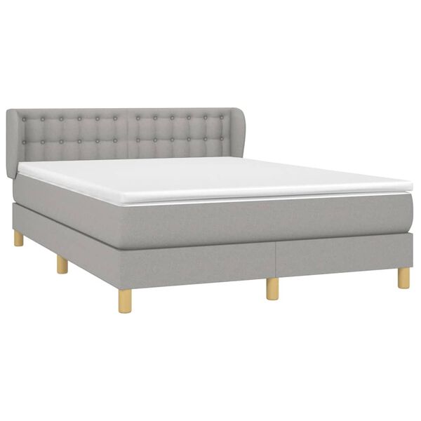 vidaXL Boxspring posteľ s matracom bledosivá 140x200 cm látka