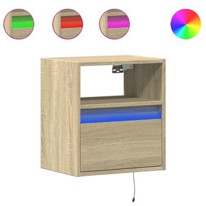 vidaXL N&aacute;stenn&aacute; nočn&aacute; skrinka s LED osvetlen&iacute;m dub sonoma