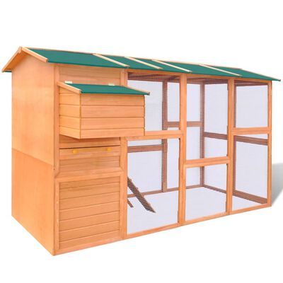 vidaXL Vonkajšia klietka/domček pre sliepky, priestranná, drevo