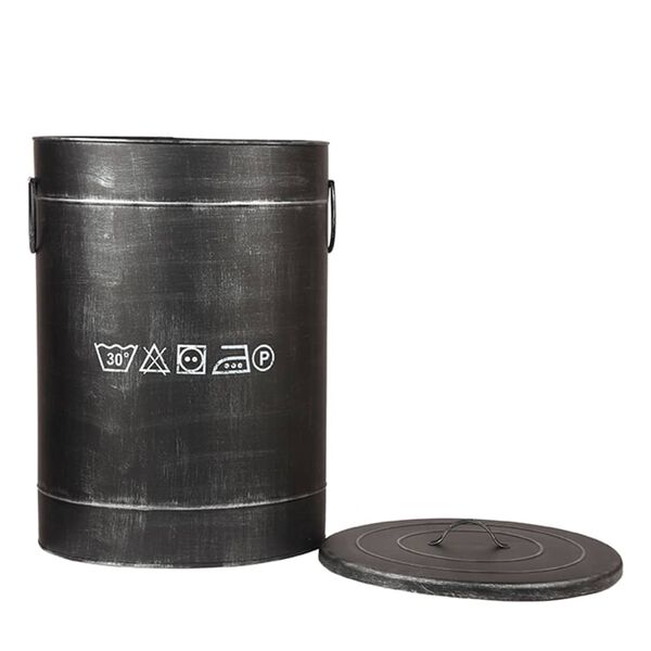 LABEL51 K&ocirc;&scaron; na bielizeň 40x40x58 cm L starožitn&yacute; čierny