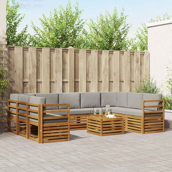 vidaXL S&uacute;pravy pohoviek s vank&uacute;&scaron;om 10 pcs Pr&iacute;rodn&aacute; a svetlosiv&aacute;