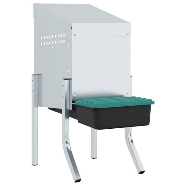 vidaXL Hniezdo pre kurčat&aacute; s 1 priehradkou a nohami, pozinkovan&aacute; oceľ