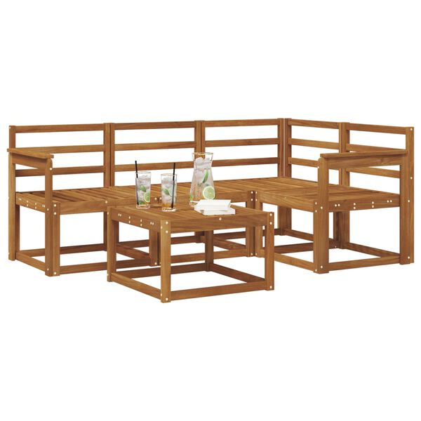 vidaXL Z&aacute;hradn&aacute; s&uacute;prava gaučov 5 pcs Pr&iacute;rodn&aacute; Pevn&eacute; ak&aacute;ciov&eacute; drevo