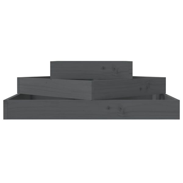 vidaXL Kvetináč sivý 83x83x27 cm borovicový masív