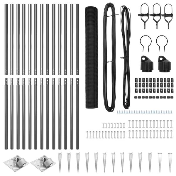 vidaXL Stĺp na plot. Siv&aacute; 25 x 1,2 m (25 x 25 mm sieť) Ocel a PVC