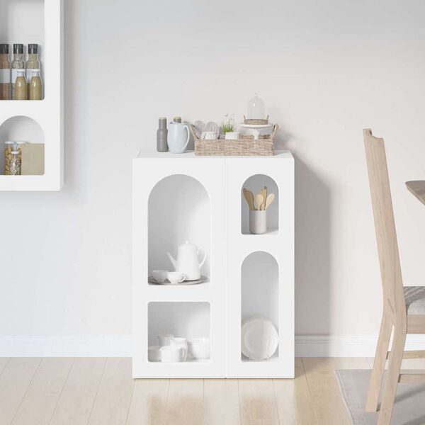 vidaXL Serv&iacute;rovacia skriňa Biela 59 x 35 x 80.5 cm Kompozitn&eacute; drevo