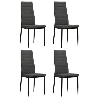 vidaXL Jedálenské stoličky 4 ks, tmavosivé, látka