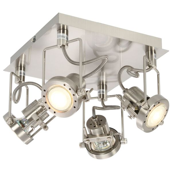 vidaXL 4-smerné bodové svetlo strieborné GU10