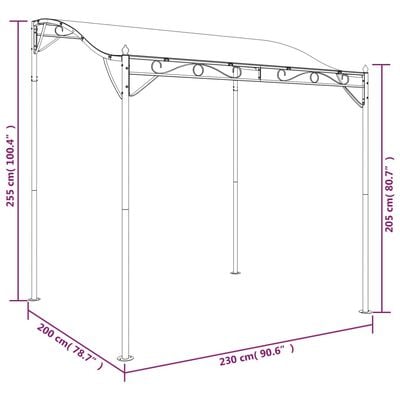 vidaXL Strieška krémová 2x2,3 m 180 g/m² látka a oceľ